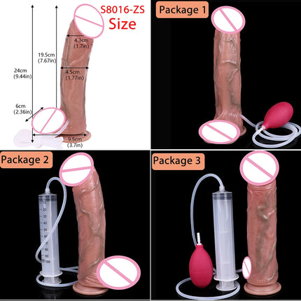 SXXY Skin-Like Realistic Squirting Dildo Silicone Water Spray Anal Plug G-spot Stimulation  Adult Pleasure Toys for Men Women