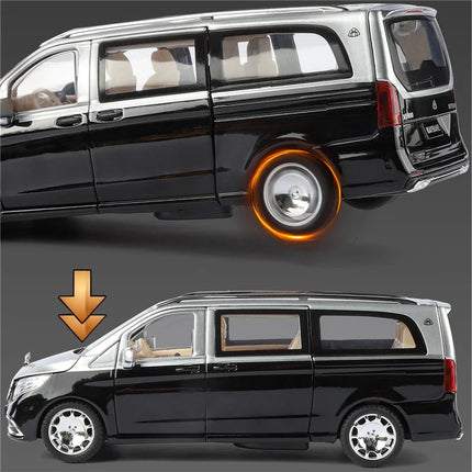 1:24 Maybachs VITO VS680 MPV Key Control Alloy Luxy Car Model Diecasts Metal Vehicles Car Model Simulation Sound Light Kids Gift