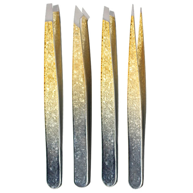 1/4PCS Eyelash Extension Tweezers Set Professional Stainless Steel Curved Tip Tweezers Pointed Tip Beauty Makeup Tool For Women