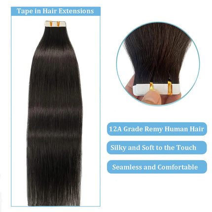 Straight Tape in Human Hair Extension for Women High Quality Brazilian Human Hair Adhesive Tape in Hair Skin Weft Hair Extension