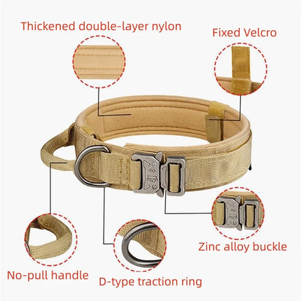 Outdoor Tactical Dog Collar Metal Buckle Collar for Dog Pet Products Nylon Medium Large Dog Training Neck Collars Accessories