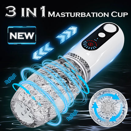 Typhoon- Automatic Telescopic Male Masturbator Thrusting Rotation Vibrating Vagina Masturbation Cup Sex Toys for Men Adult Goods