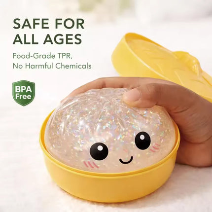 Super Soft Bun Squishy Toy, Glitter Powder Bun Slow Rebound Stress Relief Ball, Stress Relief Squeeze Toy for Kids & Adults