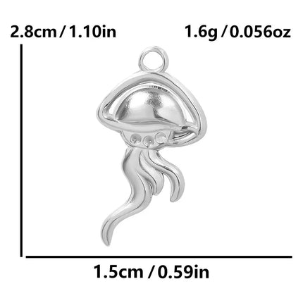 5pcs Stainless Steel Conch Starfish Turtle Charms For Jewelry Making Supplies Ocean Charm Silver Color Pendant Handmade Material