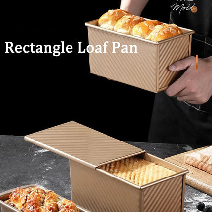 Rectangle Loaf Pan Baking Toast Pullman Box Tray Cake Tin Pans Molds Mold Lid Plates Making Non French Tool Metal Nonstick Mould