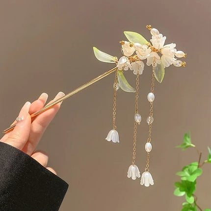 New Chinese Style Hair Stick for Women Flower Tassel Hairpin Women Ancient Style Hair Stick Ornament Hair Insert Accessories