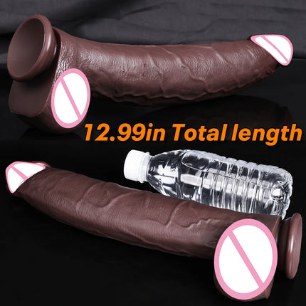 Huge Black Dildos Adult Sex Toys for Women Realistic Dildo Double Layered Liquid Silicone Thick Penis Woman Masturbation Penis