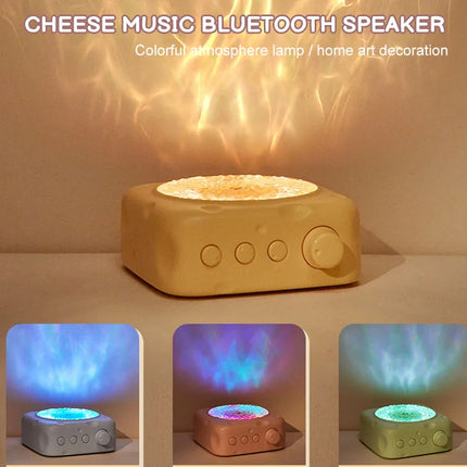 Portable Bluetooth Speaker Wave Projection Light RGB Atmosphere Light Hifi Audio System Wireless MP3 Music Player Birthday Gift