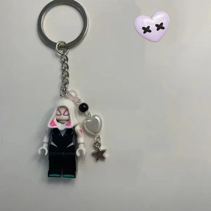 Handmade spider couple keychain, Y2K, the best gift.