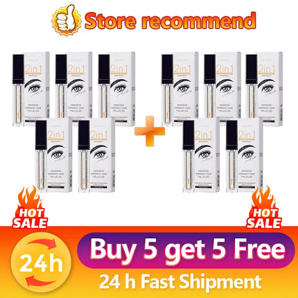 2 In 1 Fast Eyelash Eyebrows Growth Serum 7 Days Natural Eyelash Enhancer Longer Fuller Thicker Curling Lengthening Lash Makeup