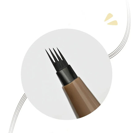 4 Colors Eyebrow Pen Waterproof 4 Fork Tip Eyebrow Tattoo Pencil Cosmetic Long Lasting Natural Dark Brown Liquid Eye Brow Pencil