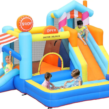 SkyBounce Inflatable Bounce House for Kids Fun Double Slide Jumping Inflatable Bouncer Blow Toddler Bouncy House Indoor Outdoor