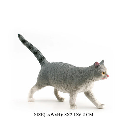 Realistic Plastic Cat Kitty Different Poses Figure Mini Cats Pet Model Figurines Cake Topper Kitten Toy Christmas Birthday Gift