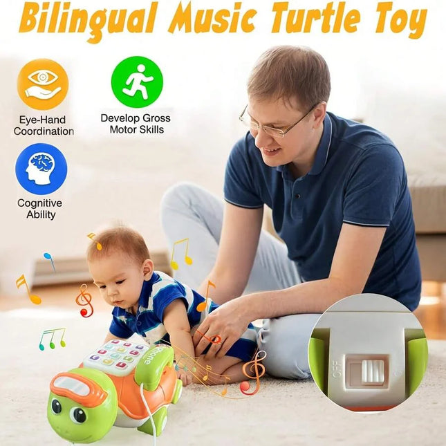 Musical Turtle Crawling baby Toys Interactive Baby Phone Toy with Piano Music Lights Toddlers Early Learning Educational gift