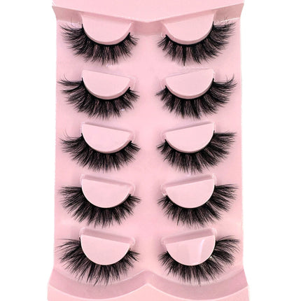 New 5 pairs of fake eyelashes, mink fur soft and fluffy, short,  drag queen lashes naturally curled, suitable for self grafting