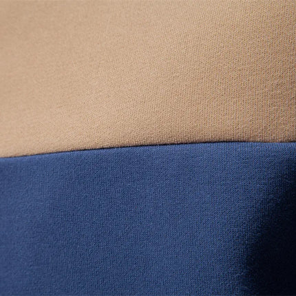 2025 New Arrival Long-Sleeve Polo-Collar Sweatshirt for Men, High-Quality Patchwork Casual Top