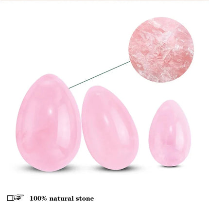 Natural Yoni Egg Set Rose Quartz Jade Eggs Women Kegel Exerciser Feminine Muscles Tightening Hygiene Health Care Massage Stone