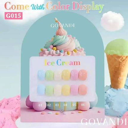 High-end Cream Milk 6pcs Gel Nail Polish Set 15ml Soak Off UV LED Gel Varnishes With Free Color Card For Nail Salon Lacquer 15ml