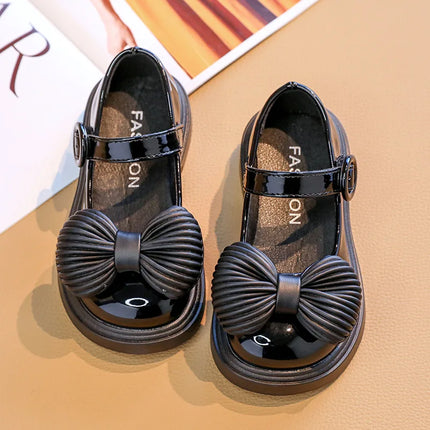 2025Autumn New Kids Leather Shoes Fashion Cute Girl Shoe Anti Slip Soft Comfor Kid Casual Shoes Exquisite Elegant Retro Princess