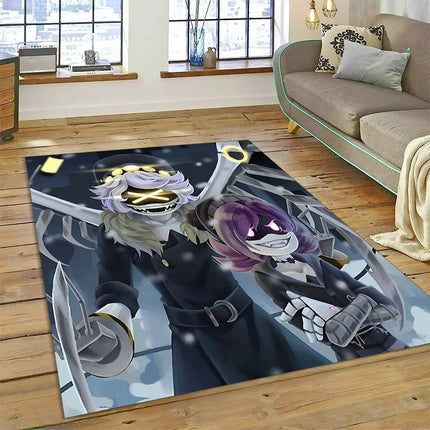 2025 New Style Cartoon Murder Drones Uzi Robot 3D Rug Carpet for Living Room Bedroom Home Decor, Non-slip Sofa Doormat Floor Mat