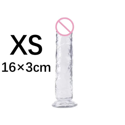 Cheap Women Erotic Anal 5 Colors Big Transparent Dildo Suction Cup Jelly Dick Sex Toys Soft Clitori Vaginal Masturbators Penis