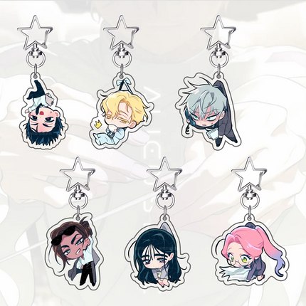 Popular Anime ALIEN STAGE Keychains Pendant Car KeyChain Acrylic MIZI SUA TILL IVAN HYUNA LUKA Fans cosplay Accessories Gifts