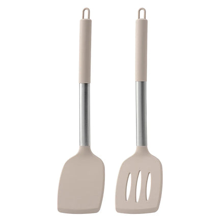 2pcs Stir Fry Spatula Steak Spatula Cooking Utensils Stainless Steel Handle Silicone Kitchenware Set Kitchen Cooking Tool Set