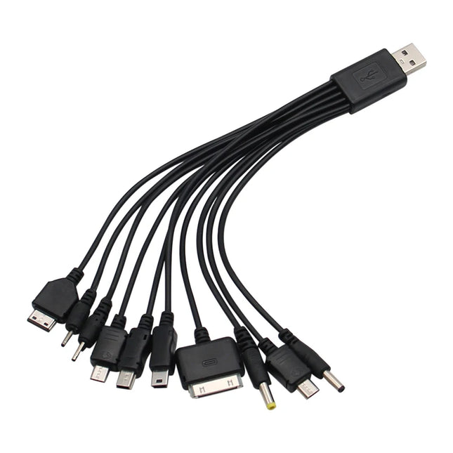 10-in-1 USB to Multi-Port USB Cable Universal Phone Charging Cable Multi-Head Charging Cable Cord for Samsung Nokia Phone Charger