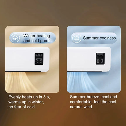 1500W Portable Ductless Air Conditioner Wall-mounted Air Conditioner Natural Wind Fan and Heater RV Air Conditioner Fan Heater