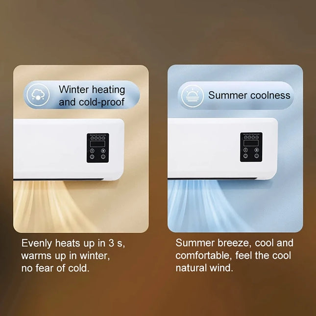 1500W Portable Ductless Air Conditioner Wall-mounted Air Conditioner Natural Wind Fan and Heater RV Air Conditioner Fan Heater