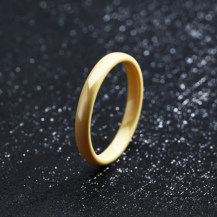 3mm Thin Stackable Ceramic Ring Women Minimalist Plain Wedding Band Black White Pink Green Promise Pinky Ring Hypoallergenic