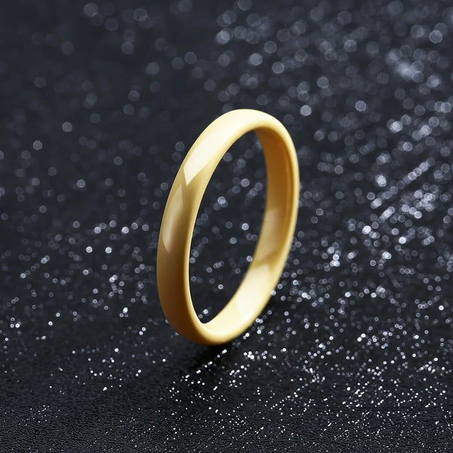 3mm Thin Stackable Ceramic Ring Women Minimalist Plain Wedding Band Black White Pink Green Promise Pinky Ring Hypoallergenic