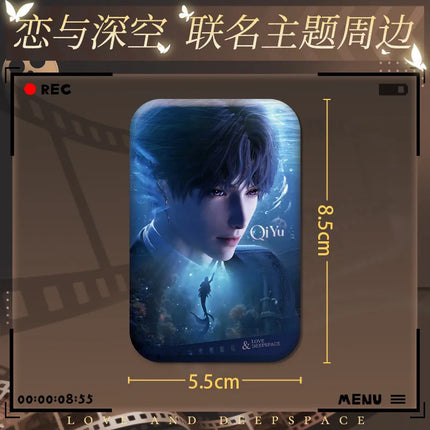 Anime Love and Deepspace Sylus Caleb Rafayel Zayne Xavier Transparent Keychain Cosplay Cartoon Laser Ticket Pendant Badge Hang
