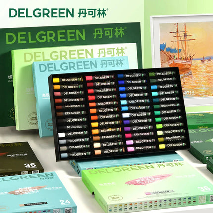 DELGREEN Artist Soft Oil Pastel Set Professional Painting Drawing Graffiti Art Crayons Washable Non Toxic 24/36/48/72 Colors