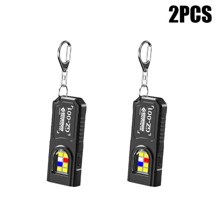 Powerful Mini LED Flashlight USB Rechargeable COB Keychain Hanging Work Light Waterproof Outdoor Emergency Camping Pocket Torch