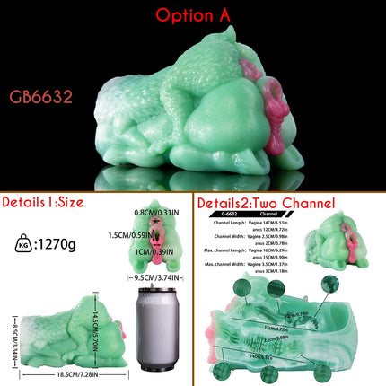 SHAZ 2.1kg Heavy Masturbation Cup, Medical-grade Liquid Silicone, Two Channel Onahole Stroker Male Masturbator Adult Toy for Men