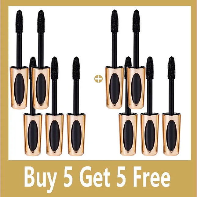 5D Black Waterproof Mascara Lengthens Eyelashes Extension Thick Silk Fiber Mascara Female Makeup Eye Cosmetics Tools for Gifts