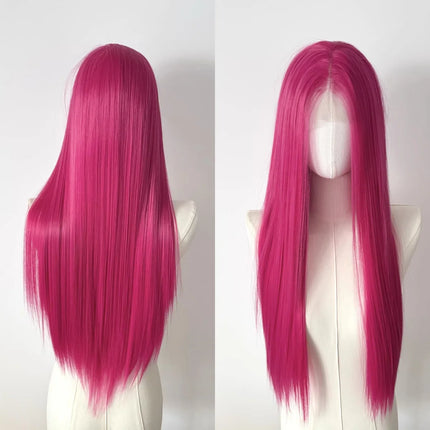 Ashely Pink Lace Front Wig 26“ 13x4 Lace Frontal Wigs Long Straight Heat Resistant Fiber Synthetic Wig for Mira Cosplay