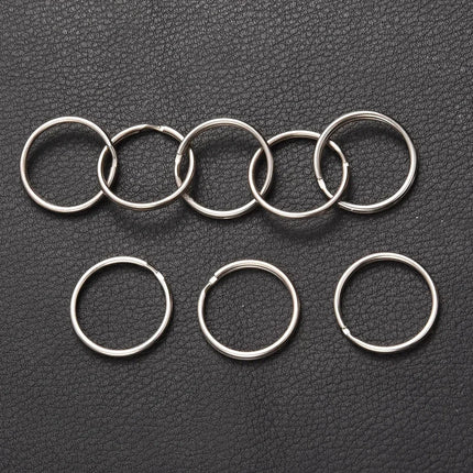 20/200pcs Stainless Steel Key Ring Key Chain 25mm Round Flat Round Split Keychain Polished Metal Blank Circle For DIY Findings