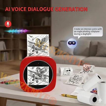 New AI Magic Box Voice Control Portable HD Screen Printer for Kids Gift Drawing Printing Toy WIFI Android iOS thermal printer