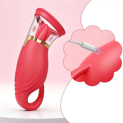 Red Vacuum Suction Tongue Licking Vibrating Egg Female Suction Device Suction And Vibration Device Female Massage Vibrating