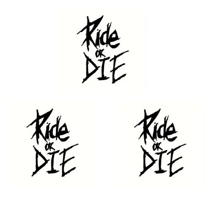 3pcs 5.6 X 8cm Bike Frame Stickers Ride or Die Top Tube Decals for MTB Bicycle Decorative Frame Bike Auto Motorcycle Accessories