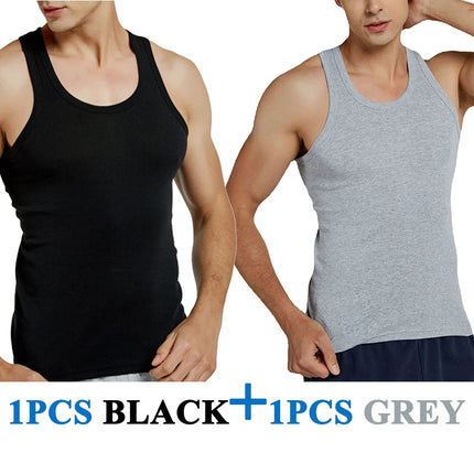 Tank Tops Men 100% Cotton Running Vest Fitness Cool Top Gym Sport Slim Colorful Outdoor Casual Undershirt Male Gift 7 Colors