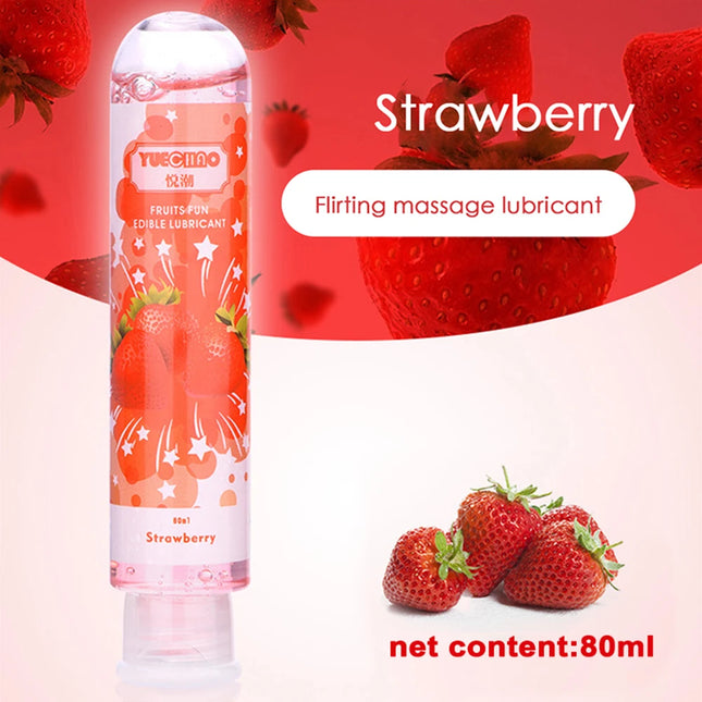 Edible Lubricant Strawberry Flavor Lubricant for Sex Lube Water Based Lubricant Oral Sex Anal Sex Masturbation Vagina Orgasm Gel