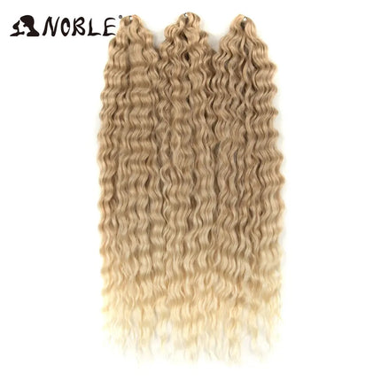 Noble 24Inch 300g Crochet Hair Curl Hair Water Wave Ombre Blonde Twist Crochet Hair Braid Hair Deep Wave Braiding Hair Extension