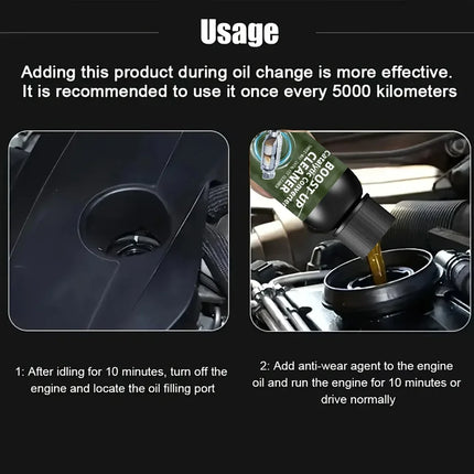 Engine Anti-Wear Protector & Noise/Vibration Reducer - Nano Blue Smoke Repair Oil Additive for Cars, Engine Protection
