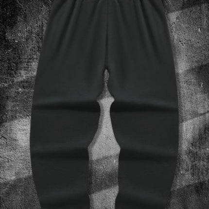 Men's Gothic Symmetric Demon Fangs Thorn Tribal Print Sweatpants Elastic Waist Soft Dark Punk Street Hip Hop Joggers