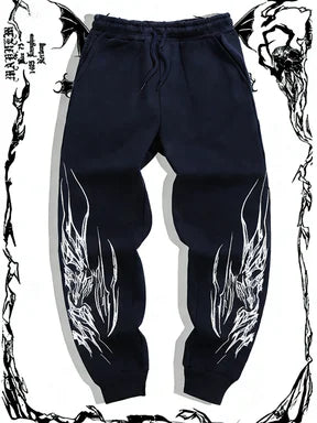 Latest Gothic Print Casual Jogging Sports Pants Multifunctional Couple Pants Fashionable Hip-Hop Pants Comfortable Sports Pants