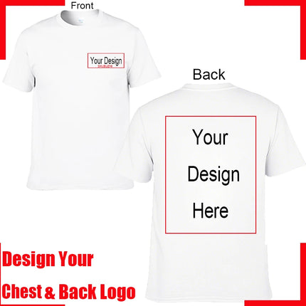 Men's Personalized Cotton T-shirt Custom Text Name Tsihrts Add Your Own Message Fashion men tshirt bigger size 4XL 5XL