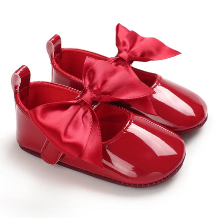 Fashionable Red Baby Shoes for Newborn Girls Cloth Bottom Elegant Noble Casual First Walking Shoes